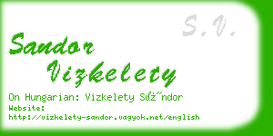 sandor vizkelety business card